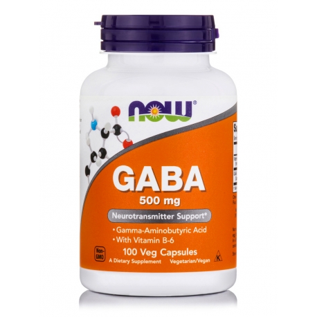 GABA 500mg with Vitamin B6 100 vcaps - Now Foods