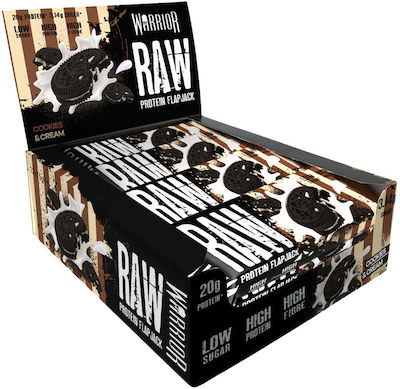 Warrior Raw Protein Flapjack Μπάρα με 20gr Πρωτεΐνης & Γεύση Cookies & Cream 12x75gr