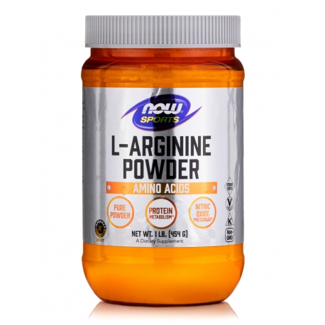 L-Arginine, 100% Pure Powder - 454 grams - Now / Αμινοξέα