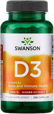 Swanson Vitamin D3 Higher Potency 2000iu 250 κάψουλες