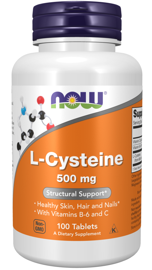L-Cysteine 500mg 100 ταμπλέτες - Now / Μαλλιά Νύχια Δέρμα