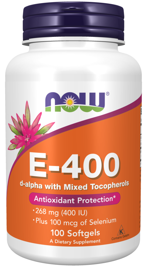 Vitamin E-400 IU with Selenium 100 Softgels - Now Foods