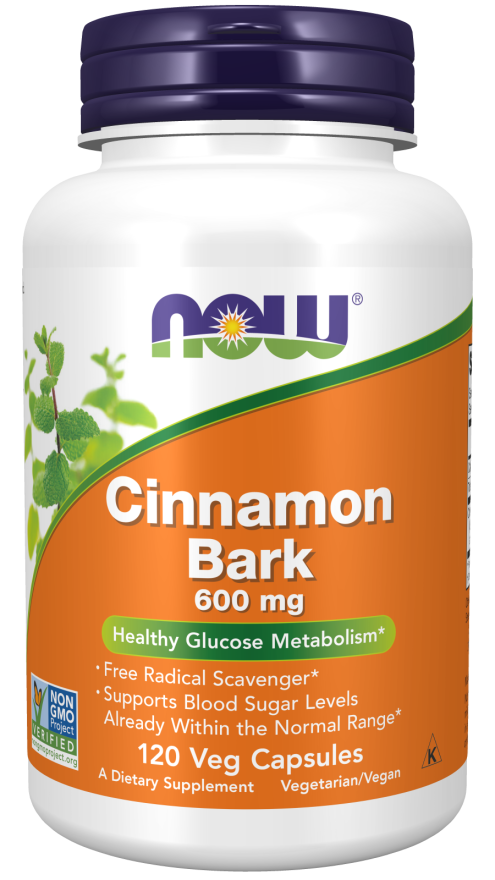 Cinnamon Bark 600mg 120 κάψουλες Κανέλα - Now / Ανοσοποιητικό