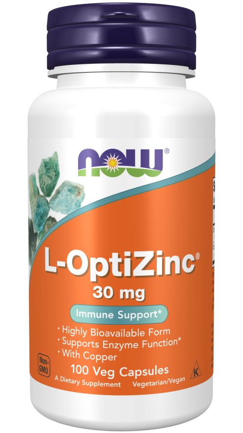 L-OptiZinc® 30 mg 100 vcaps - Now Foods