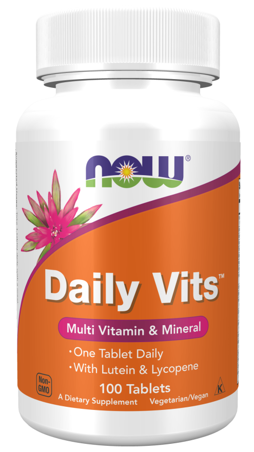 Daily Vits 100 ταμπλέτες με Lycopene & Lutein Πολυβιταμίνη - Now