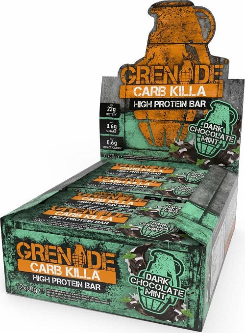 Grenade Carb Killa High Μπάρα με 22gr Πρωτεΐνης & Γεύση Dark Chocolate Mint 12 X 60gr