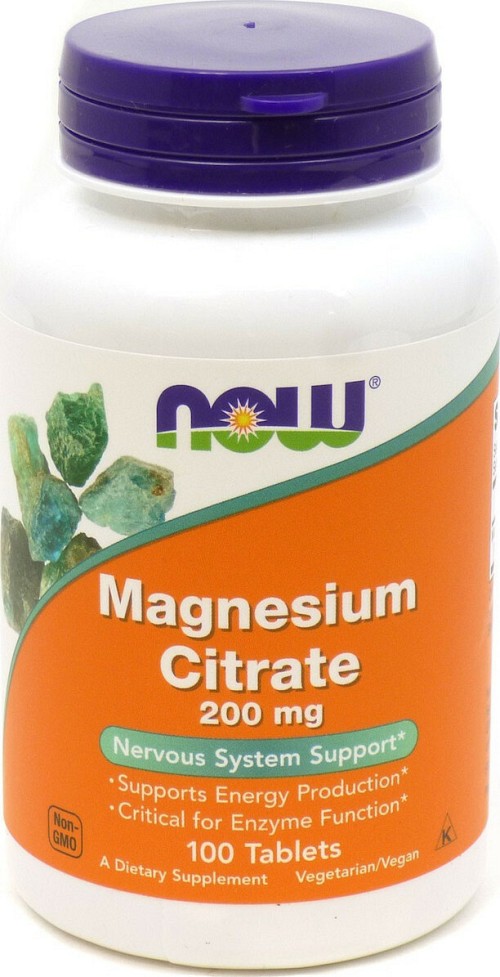 Magnesium Citrate 200 mg 100 Tablets - Now Foods