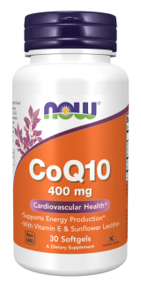 CoQ10 400mg with Vitamin E & Sunflower 30 softgels - Now Foods