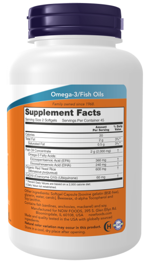 Red Omega Red Yeast Rice with CoQ10 30mg & Omega 3 Fish Oil Ιχθυέλαιο 90 μαλακές κάψουλες