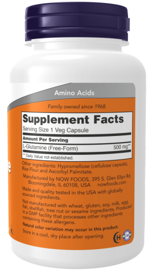 Now Foods L-Glutamine 500mg 120 κάψουλες