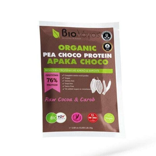 Βιολόγος Organic Pea Cocoa Protein 76% Χωρίς Γλουτένη & Λακτόζη με Γεύση Κακάο 25gr